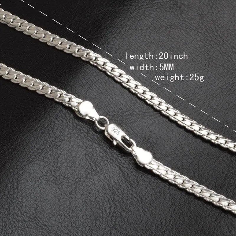 Necklace Chain 925 Sterling Silver  Men