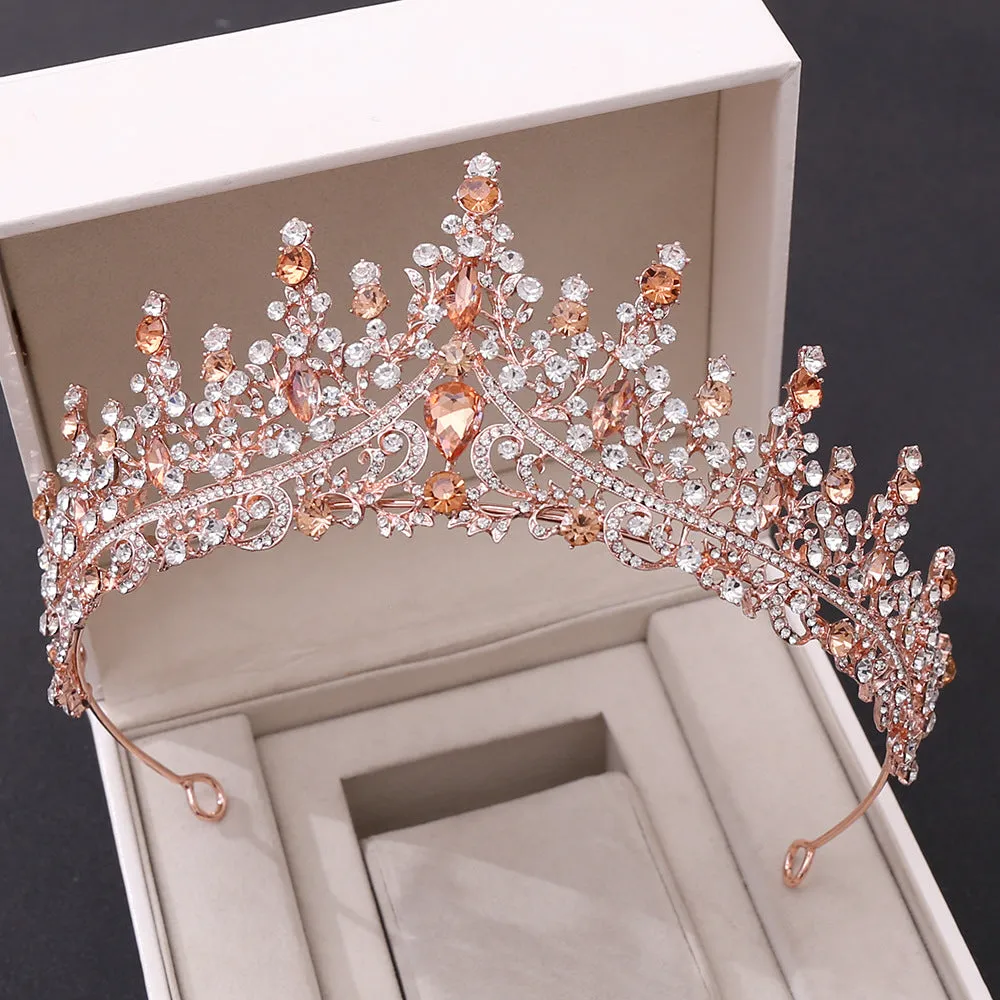 New style wedding crown tiara for the bride, European and American luxury rhinestone wedding