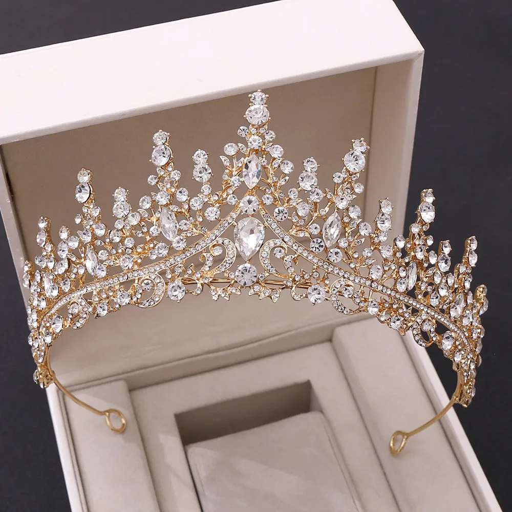 New style wedding crown tiara for the bride, European and American luxury rhinestone wedding