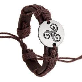 New Trendy Teen Wolf Triskele Bracelets Hemp Rope Adjustable Genuine Leather Strap Charm Bracelet Women Men Movies Jewelry