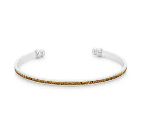 Nico Dark Canary Cubic Zirconia Silver Cuff Bracelet