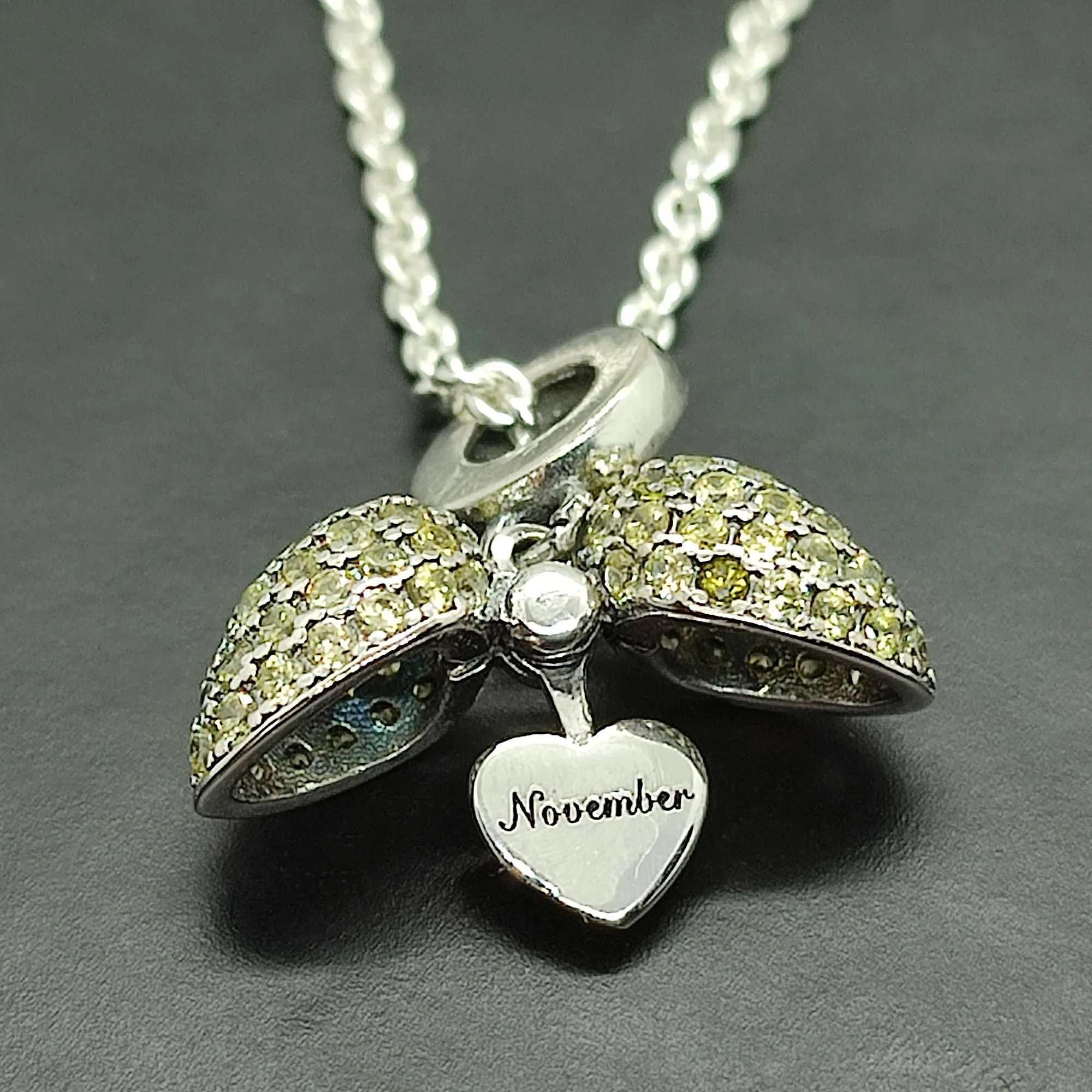 November Birthstone Necklace and Pendant. Birthstone Pendant also fits Pandora Bracelet