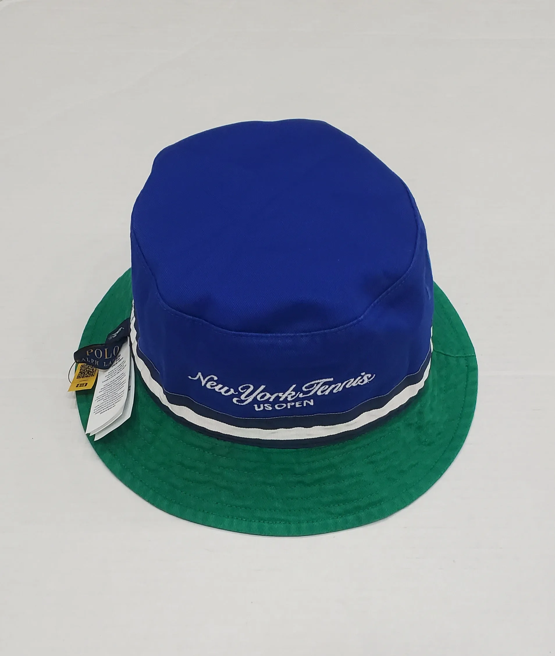 Nwt  Polo Ralph Green/Royal US Open New York Tennis Reversible Bucket Hat