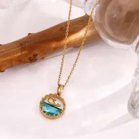 Ocean-Inspired Whale and Sea Pendant Necklace – Fashion Jewelry for Women