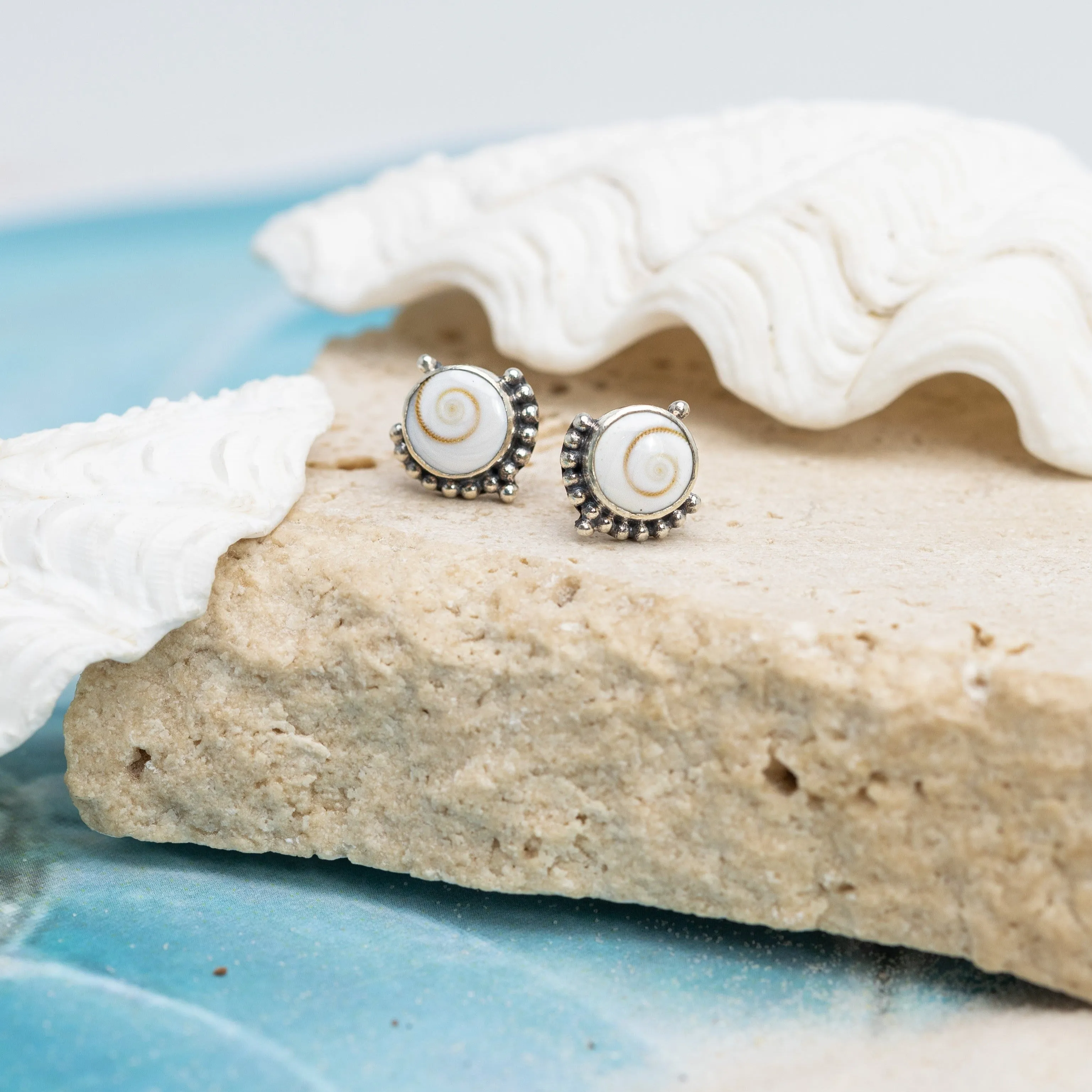 Ocean Swirl Crown Studs