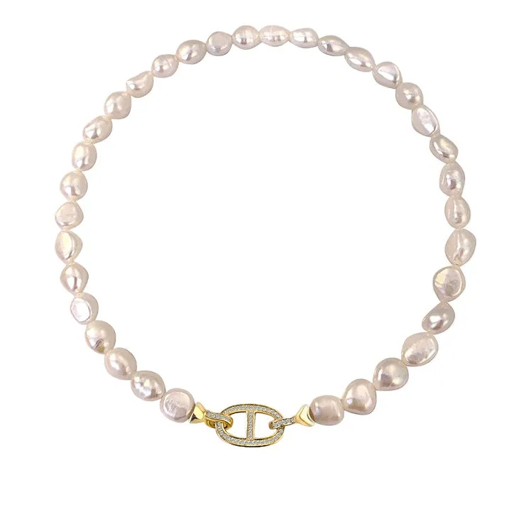 Ocean Wild Baroque Pearl Clavicle Necklace