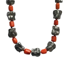 Old Coral and 'Moon Bead' Necklace