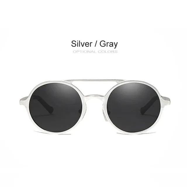 Oley Brand Men's Round Aluminum-Magnesium Polarized Sunglasses Women Anti-Glare Unisex Y7576