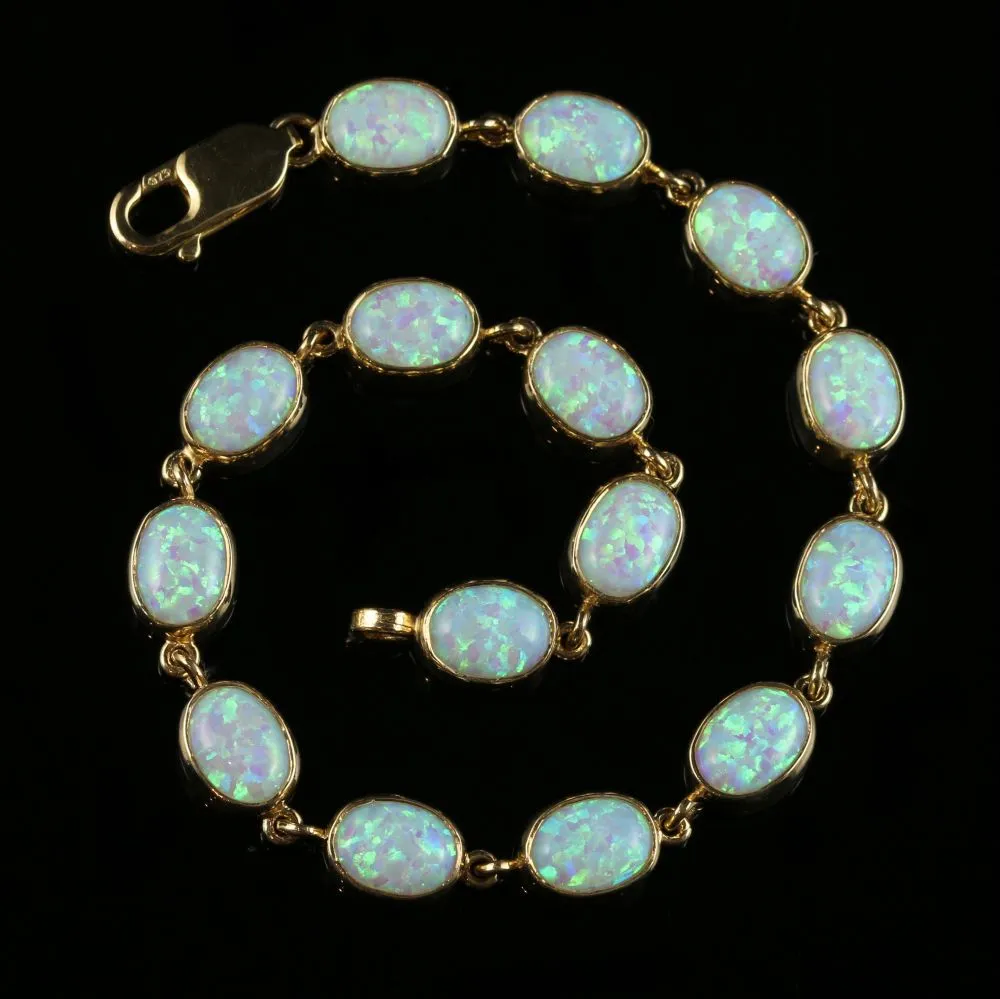 Opal Gold Bracelet 9Ct Yellow Gold 12.60Ct Of Opal