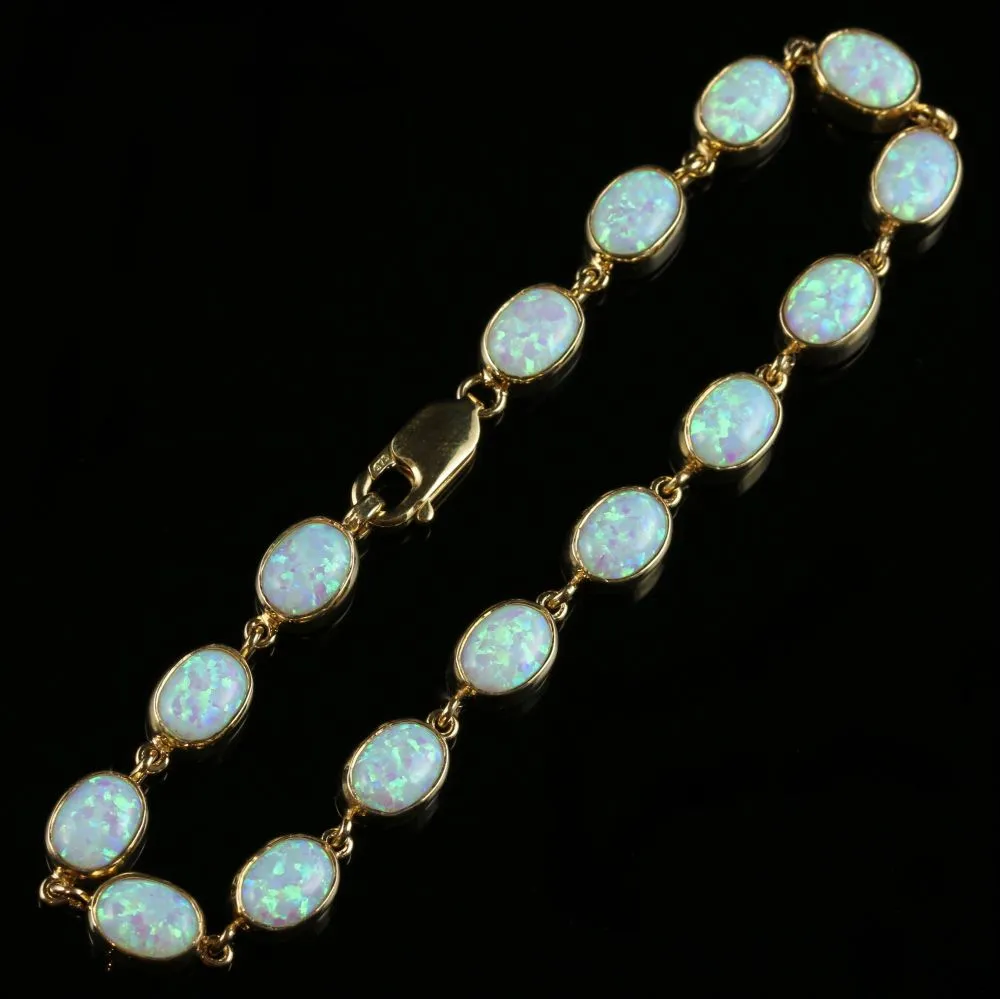 Opal Gold Bracelet 9Ct Yellow Gold 12.60Ct Of Opal