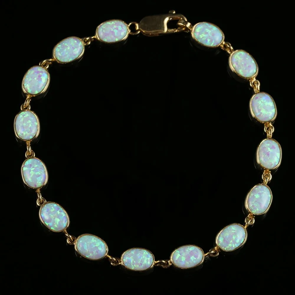 Opal Gold Bracelet 9Ct Yellow Gold 12.60Ct Of Opal