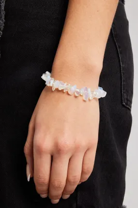 Opal Shard Bead Bracelet - White