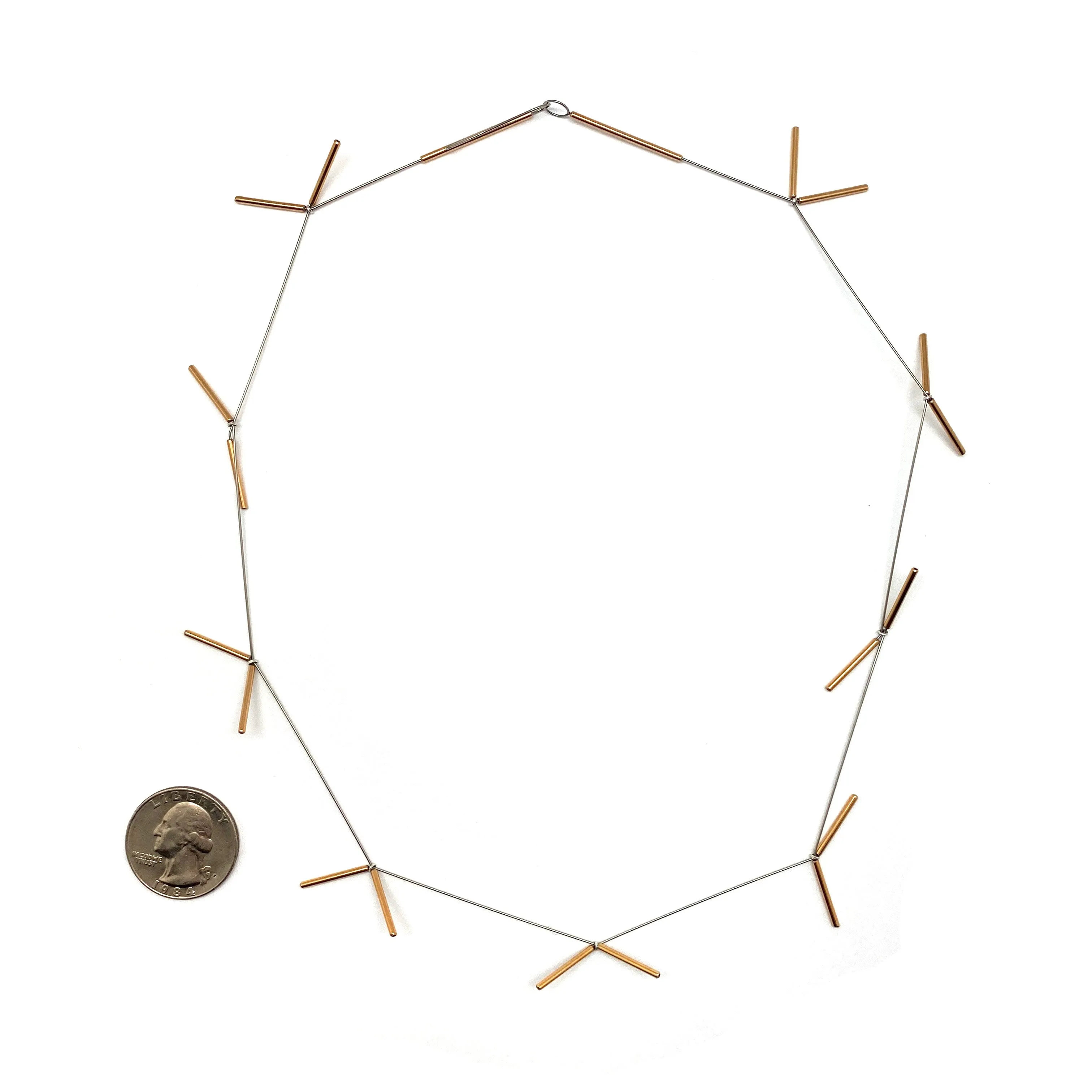 Overlapping Gold Linear Necklace