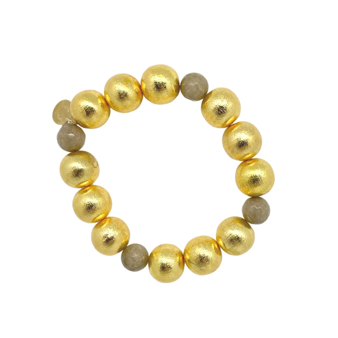 Pamela Gold & Linen Bracelet