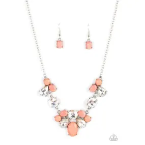 Paparazzi Ethereal Romance – Orange Necklace & Earrings Set