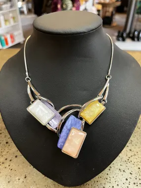 Pastel Gem Collage Necklace