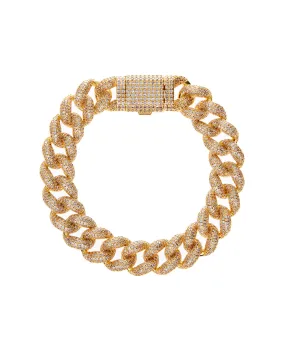 Pave Cuban Link Bracelet- Gold