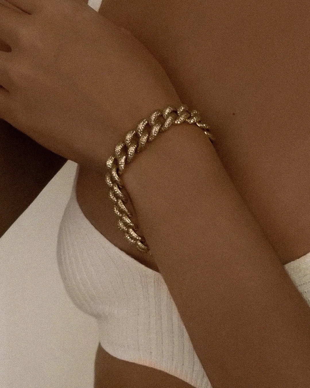 Pave Cuban Link Bracelet- Gold