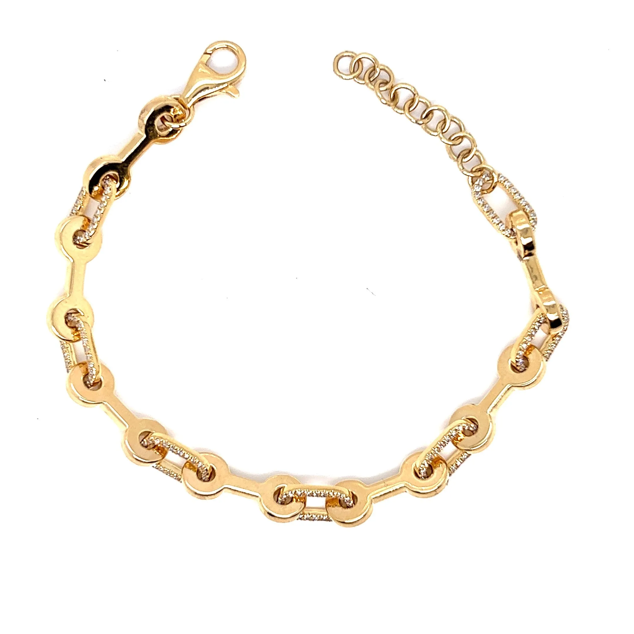 Pave Diamond Cable Link Bracelet