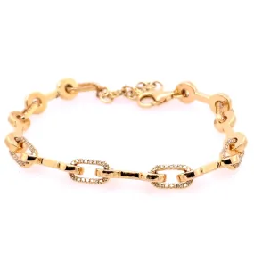 Pave Diamond Cable Link Bracelet