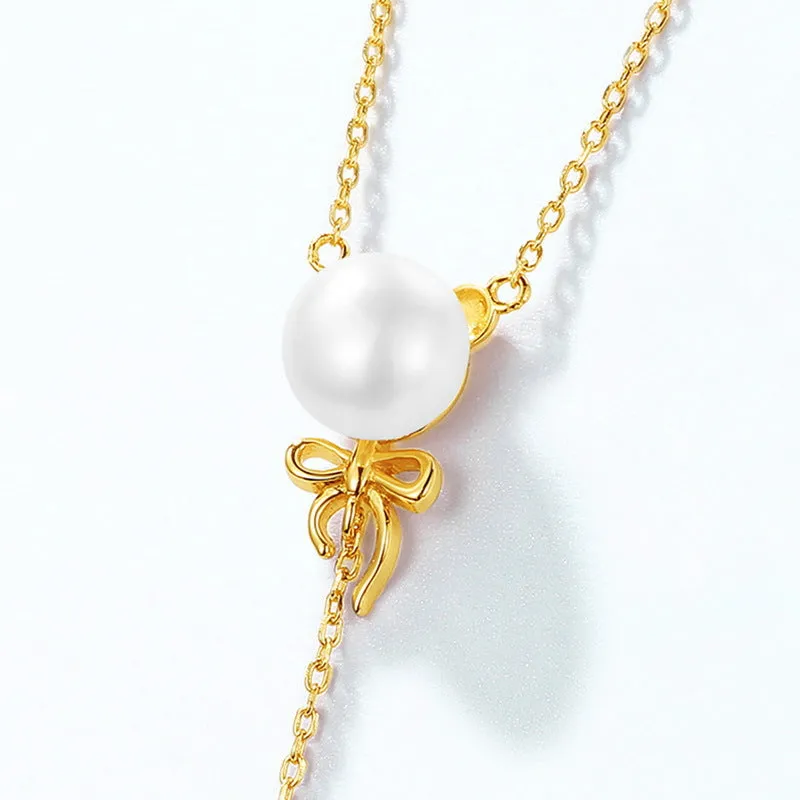 Pearl Balloon Bear Pendant Necklace