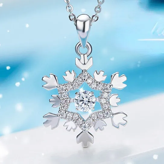 (Pendant Only) Snowflake with Zircon Silver Pendant for Women