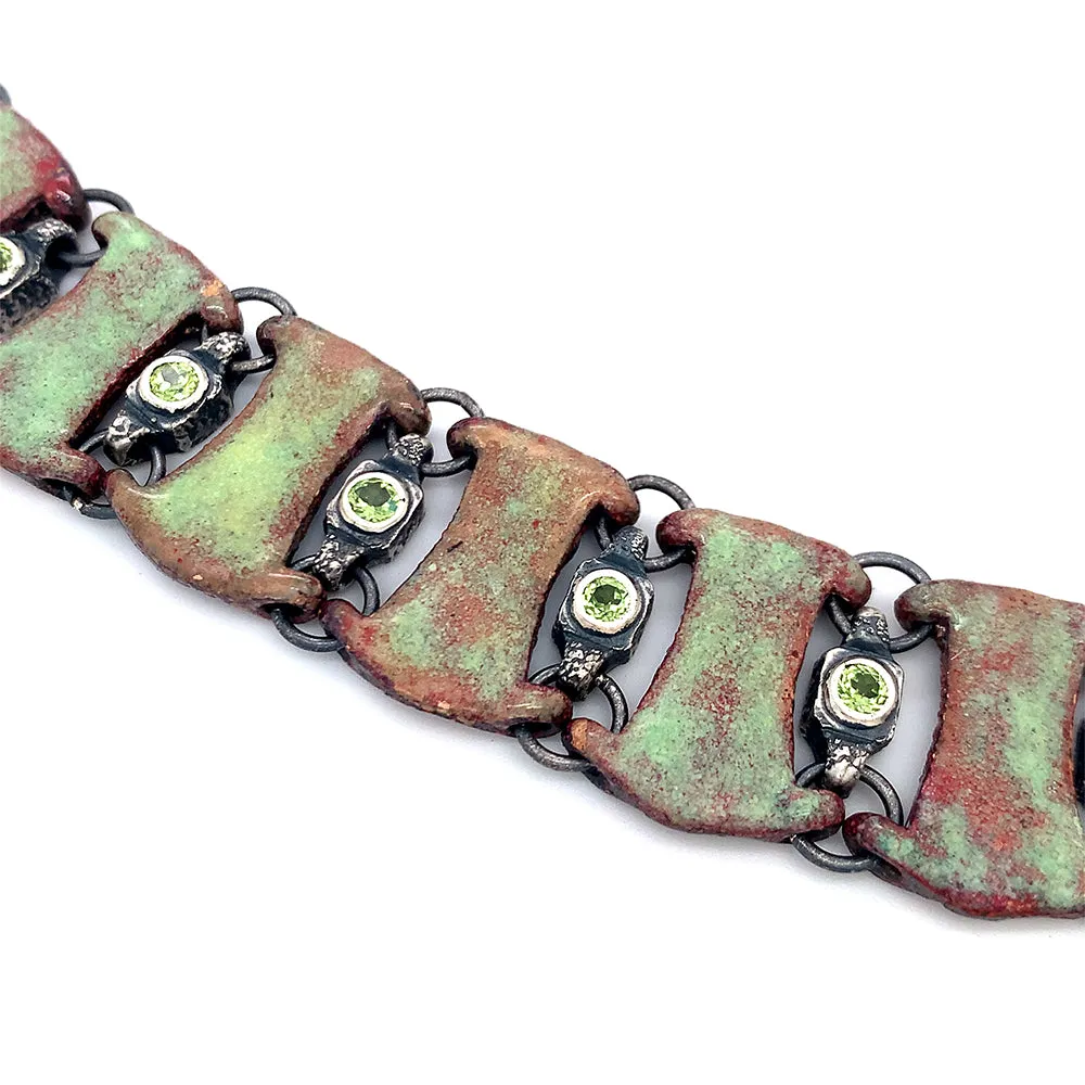 Peridot Byzantine Link Necklace - "Libertas"