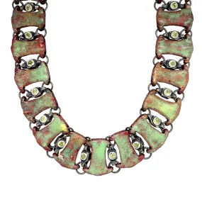 Peridot Byzantine Link Necklace - "Libertas"