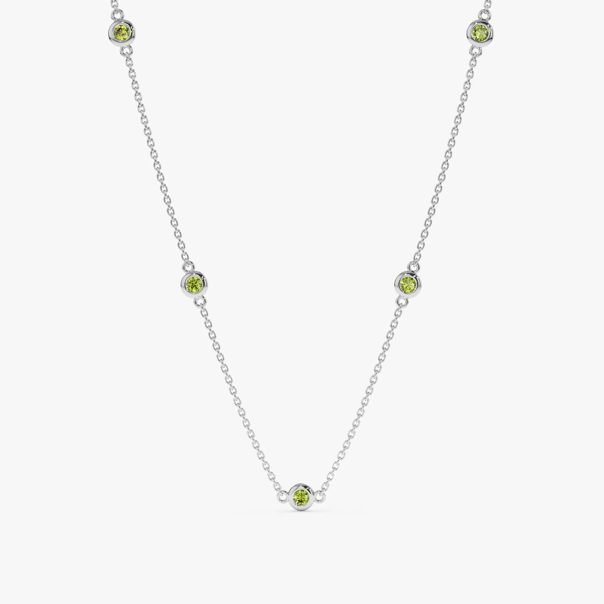 Peridot Station Necklace, Gwen