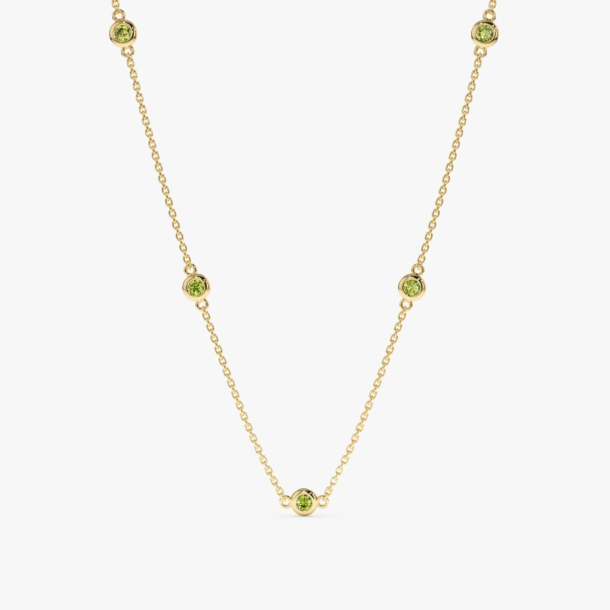 Peridot Station Necklace, Gwen