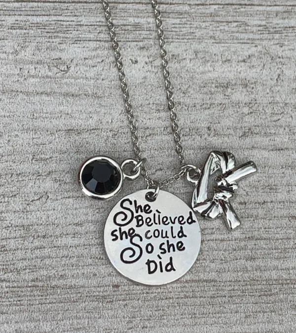 Personalized Martial Arts She Believed She Could So She Did Necklace