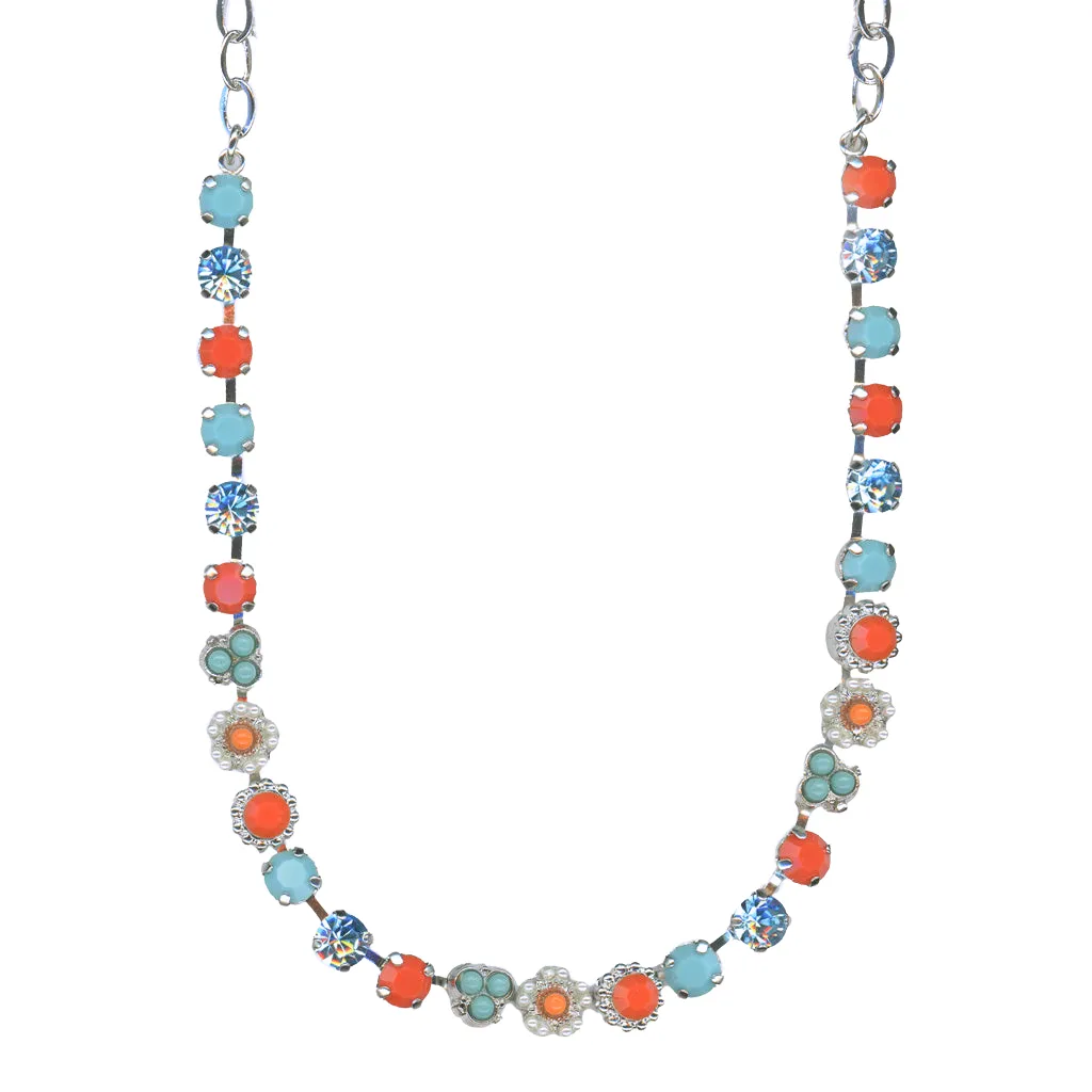 Petite Blossom Necklace in "Mythical Dusk" - Rhodium