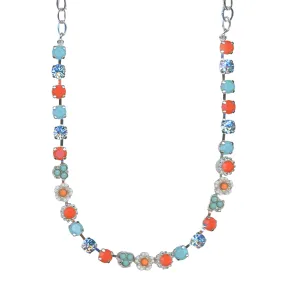 Petite Blossom Necklace in "Mythical Dusk" - Rhodium