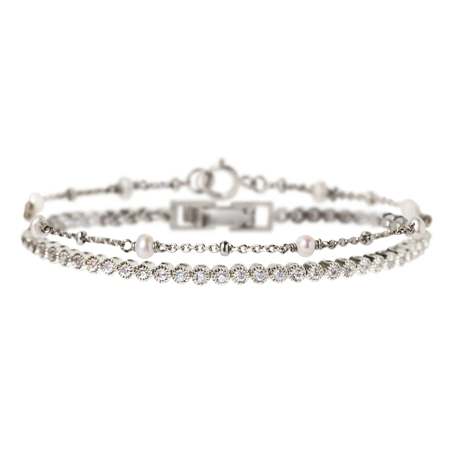 Petite Tennis & Perla Bracelet Set