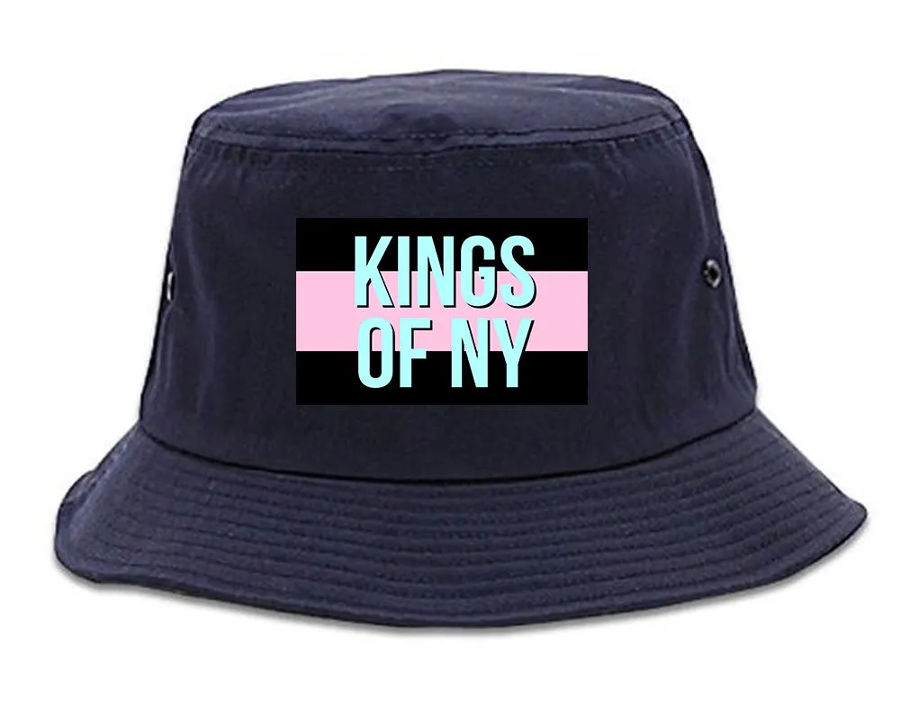 Pink And Blue Flag Logo Mens Bucket Hat