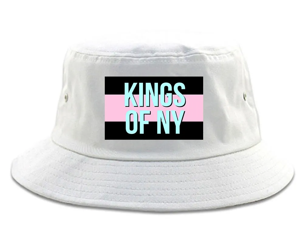 Pink And Blue Flag Logo Mens Bucket Hat