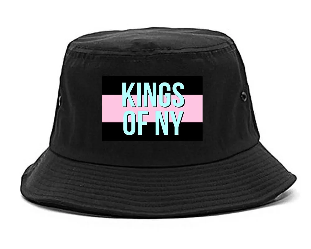 Pink And Blue Flag Logo Mens Bucket Hat