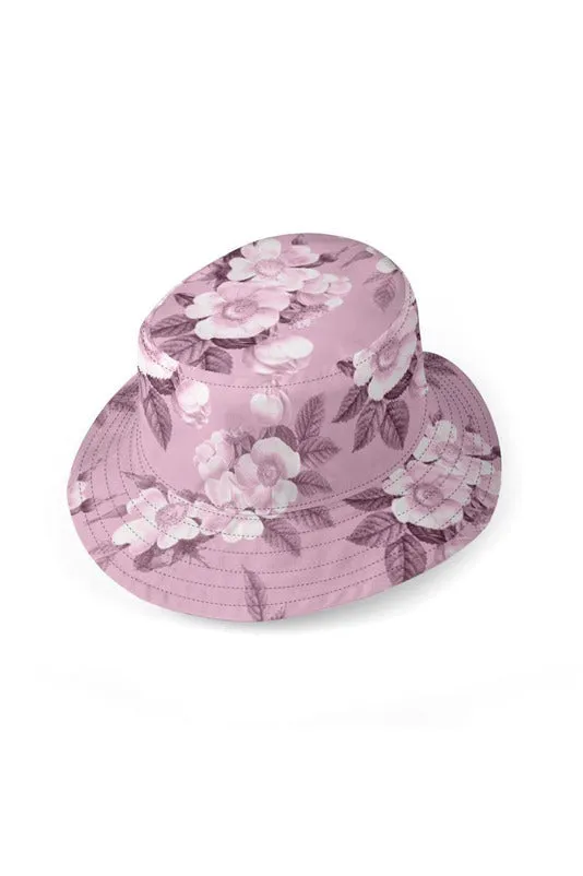 Pink/Navy Blue Floral Reversible Bucket Hat