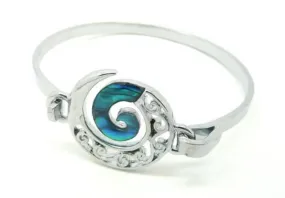 Pretty NZ Paua and Silver Koru Bracelet