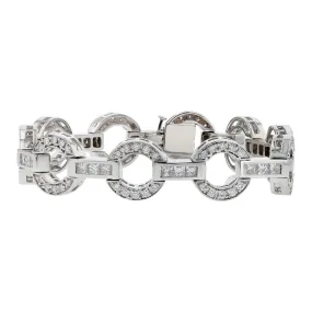 Princess-cut Diamond Round and Straight Link Bracelet