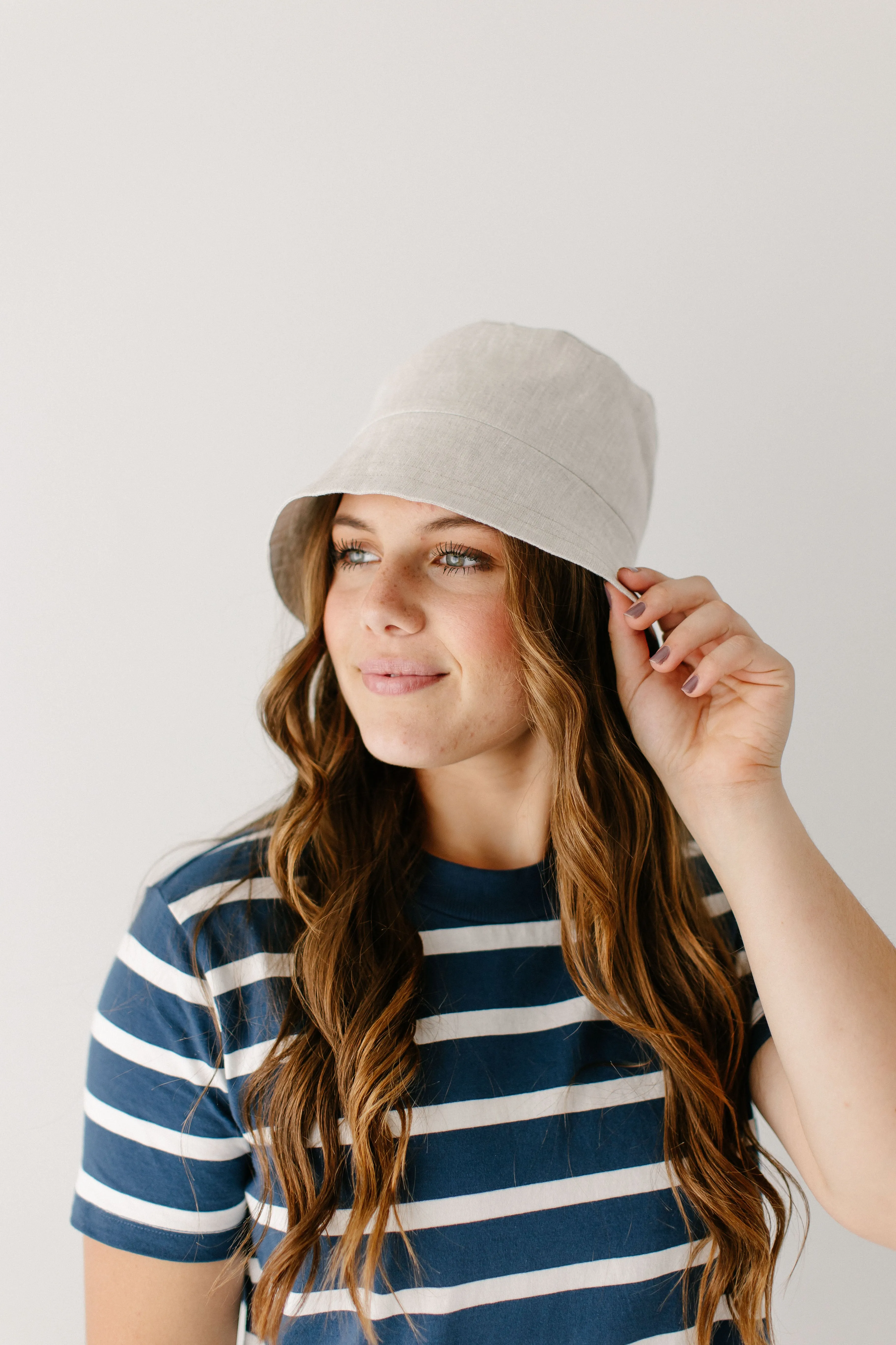 'Provence' Linen Bucket Hat in Natural FINAL SALE