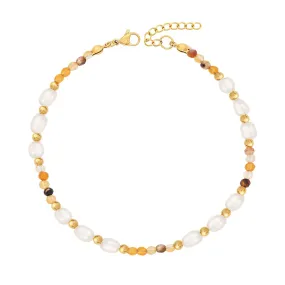 Pumpkin Agate Anklet