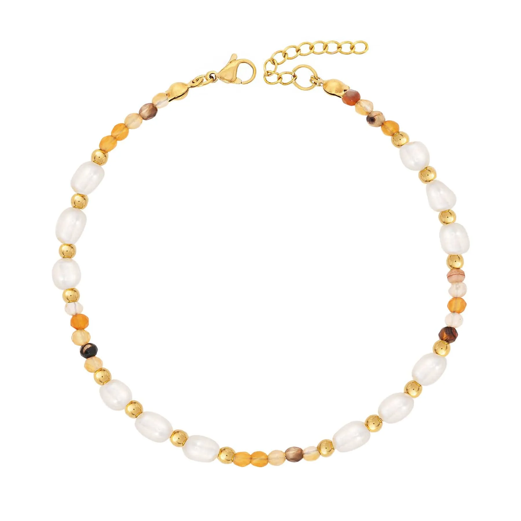 Pumpkin Agate Anklet