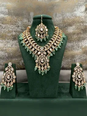 Pure Brass Real Kundan Stuffed Necklace Set