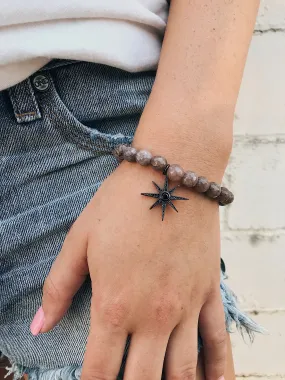 Purple Aventurine Bracelet // CZ Star Charm