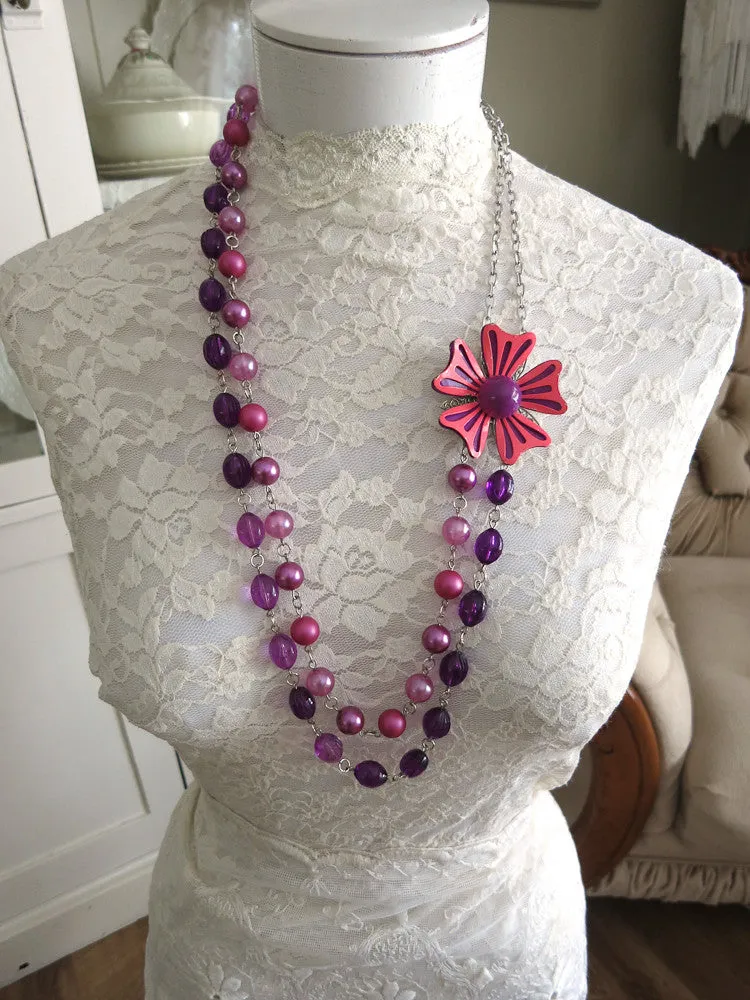 Purple Flower Necklace