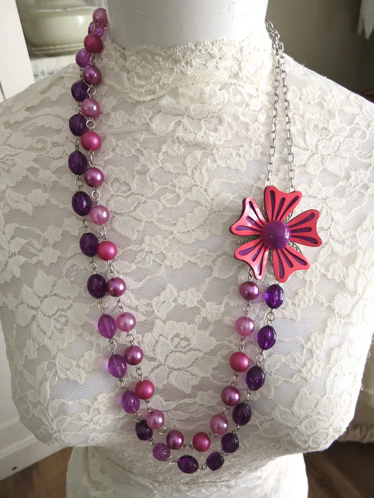 Purple Flower Necklace