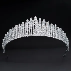 Queen Mary’s Fringe Tiara,Cubic Zirconia Tiara for Wedding,Crystal Bride Diadem Hair Accessories CH10345