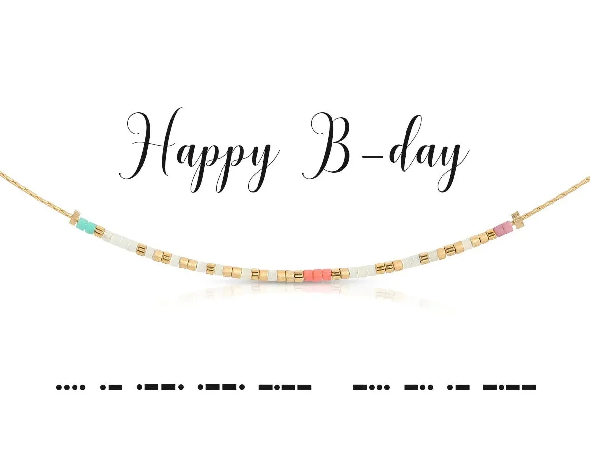 "Happy B'day" Morse Code Necklace