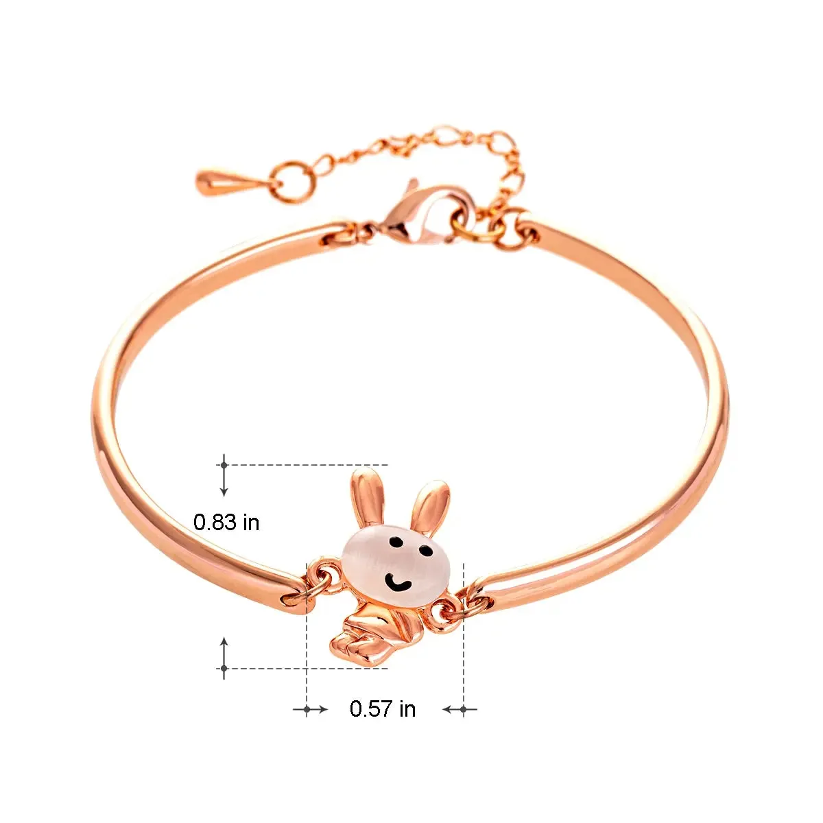 Rabbit Pendant Bangle Bracelet